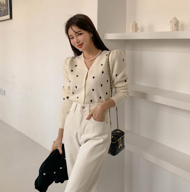 HOT-小星心刺繡針織衫-KW-0131-124-上衣